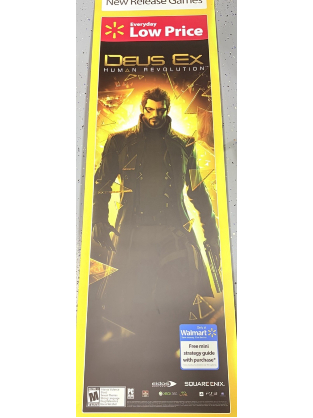 Deus Ex Human Revolution Store Display Poster 16x57 Square Enix Eidos Banner